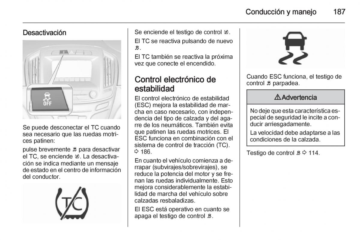 Opel Insignia manual del propietario / page 189