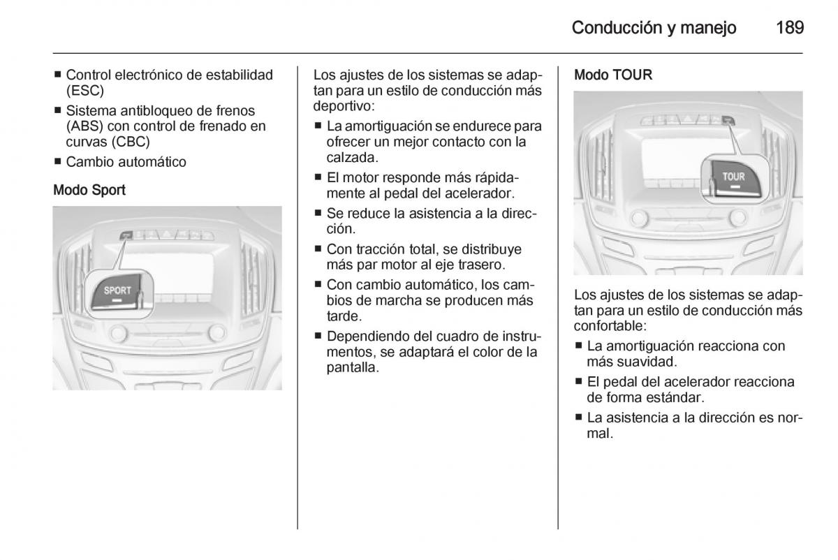 Opel Insignia manual del propietario / page 191