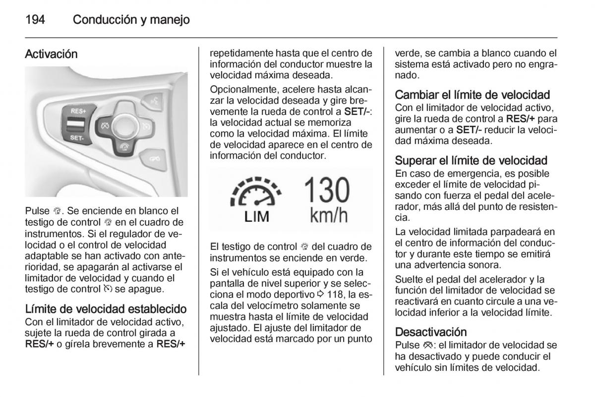 Opel Insignia manual del propietario / page 196