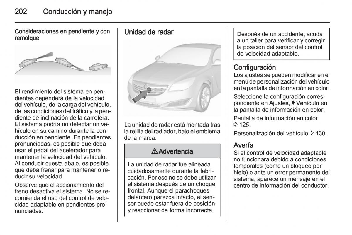 Opel Insignia manual del propietario / page 204