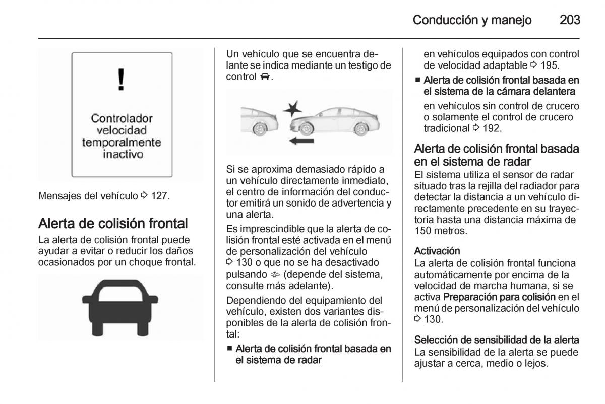 Opel Insignia manual del propietario / page 205