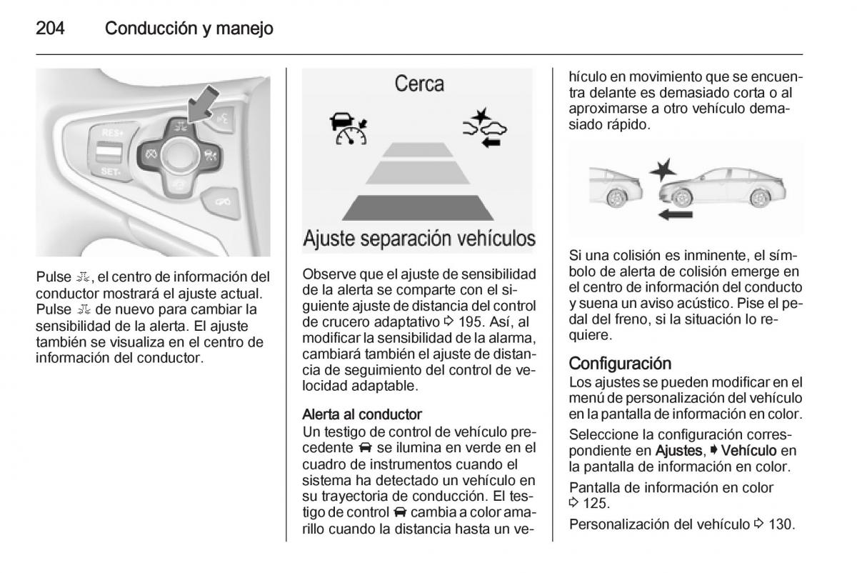 Opel Insignia manual del propietario / page 206