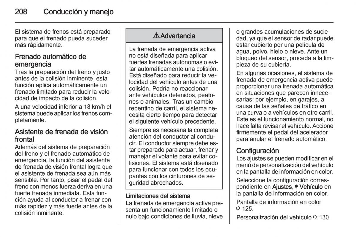 Opel Insignia manual del propietario / page 210