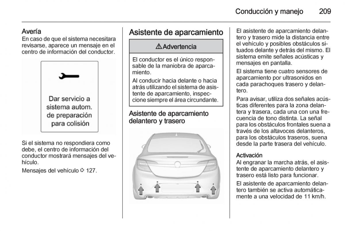 Opel Insignia manual del propietario / page 211