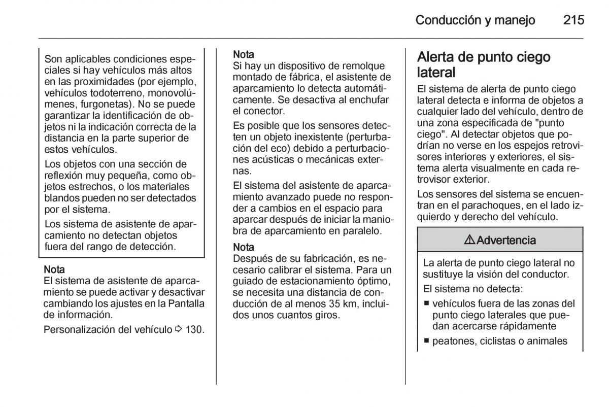 Opel Insignia manual del propietario / page 217