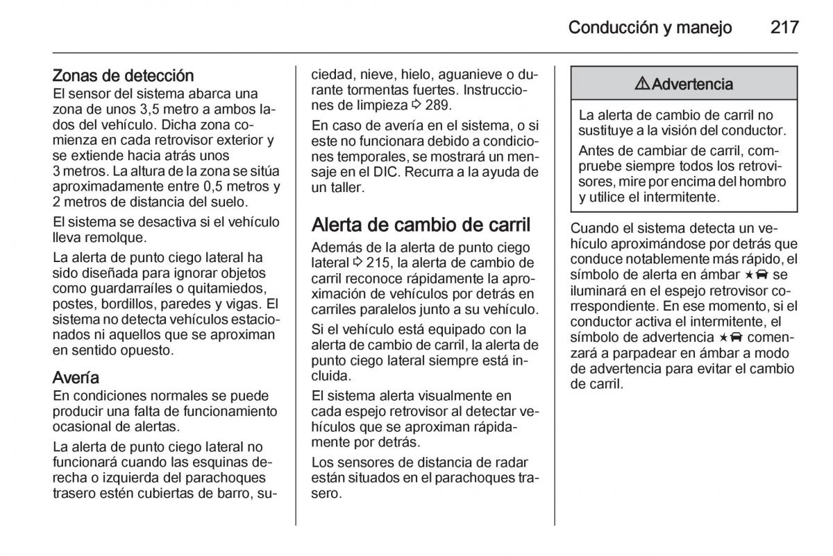 Opel Insignia manual del propietario / page 219