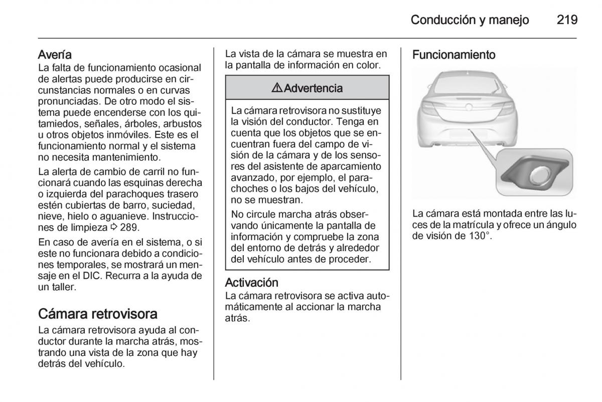 Opel Insignia manual del propietario / page 221