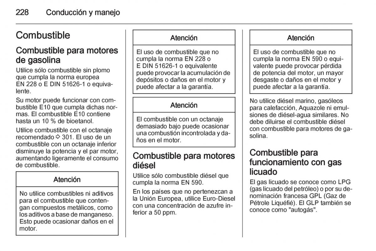 Opel Insignia manual del propietario / page 230