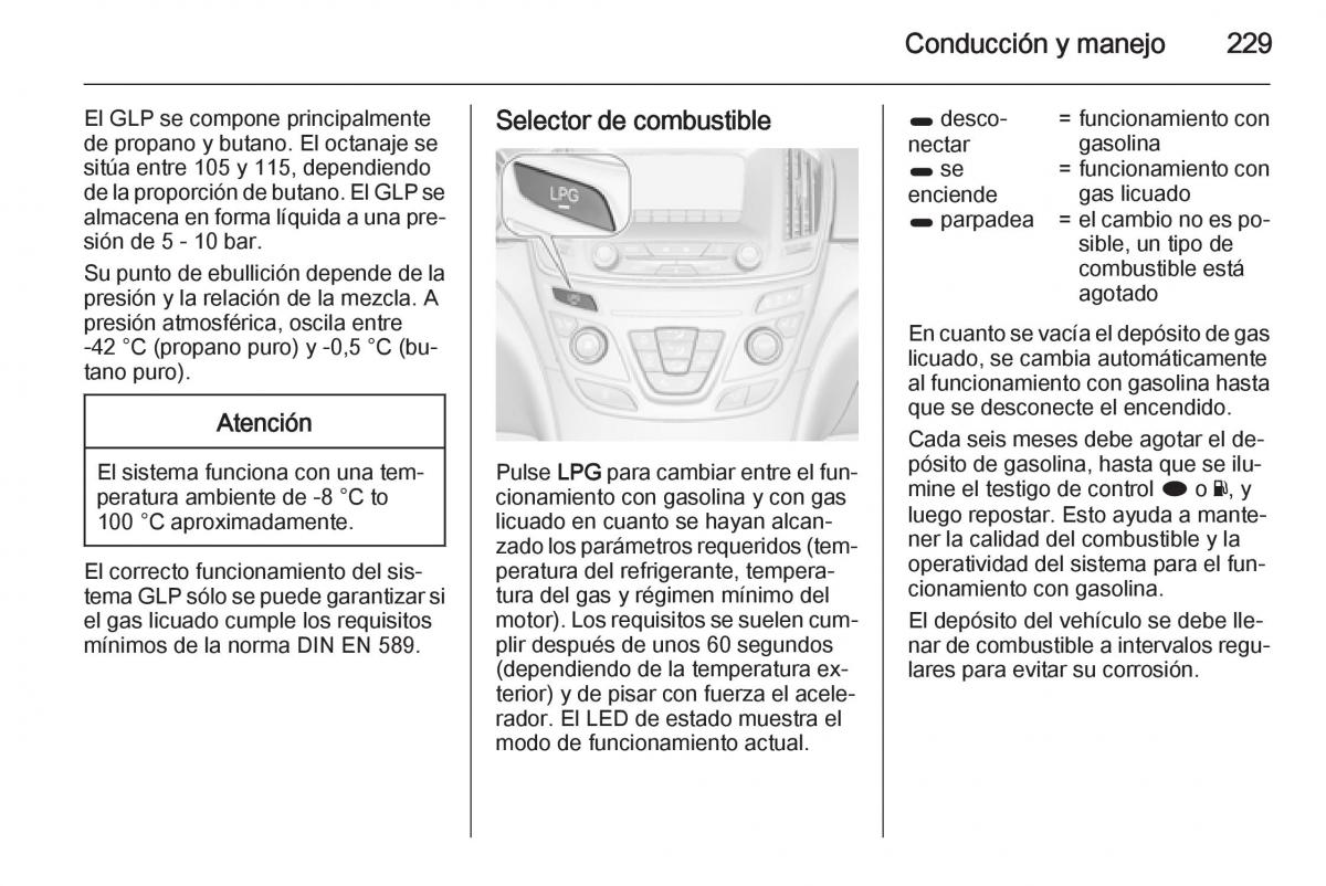 Opel Insignia manual del propietario / page 231