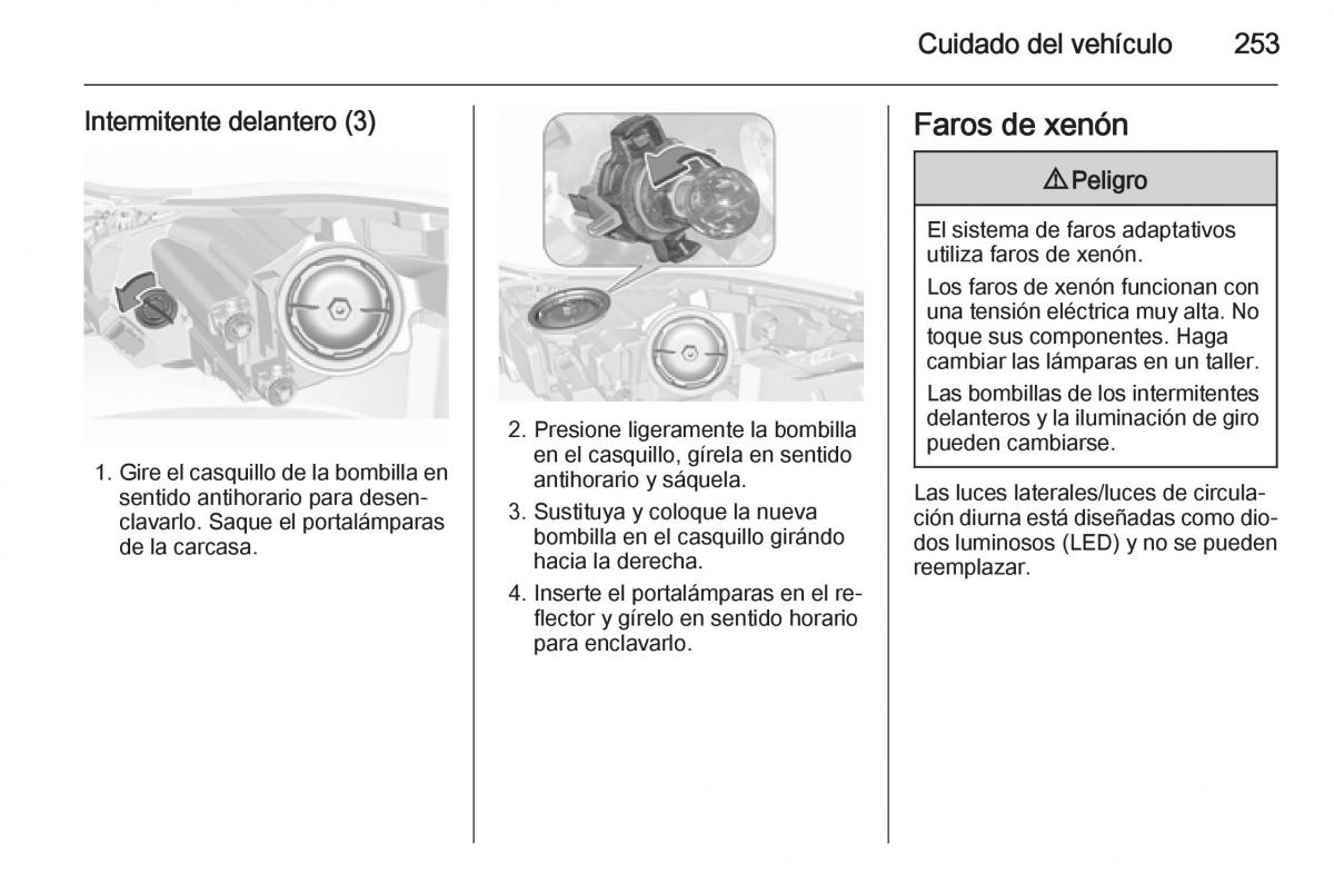 Opel Insignia manual del propietario / page 255