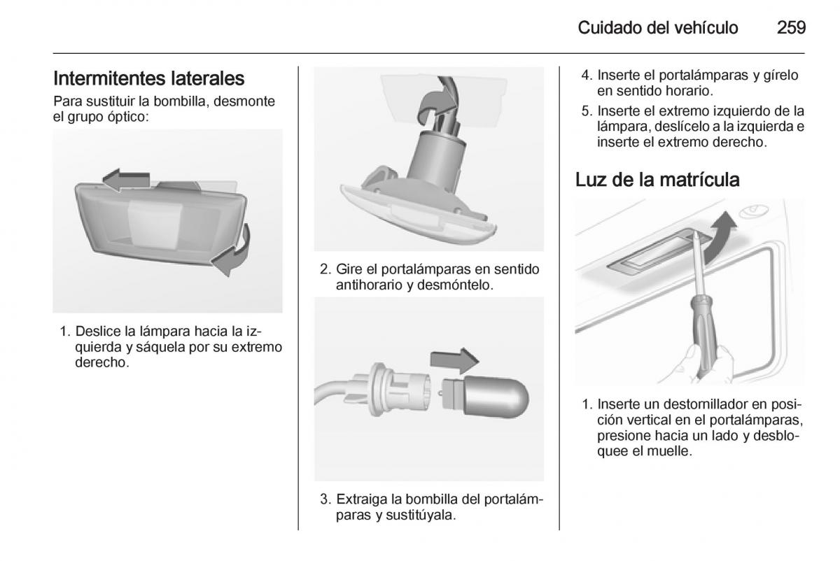 Opel Insignia manual del propietario / page 261