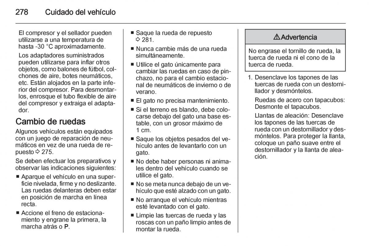 Opel Insignia manual del propietario / page 280