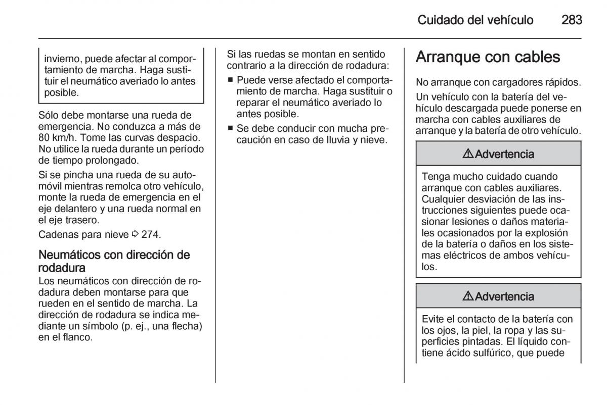 Opel Insignia manual del propietario / page 285