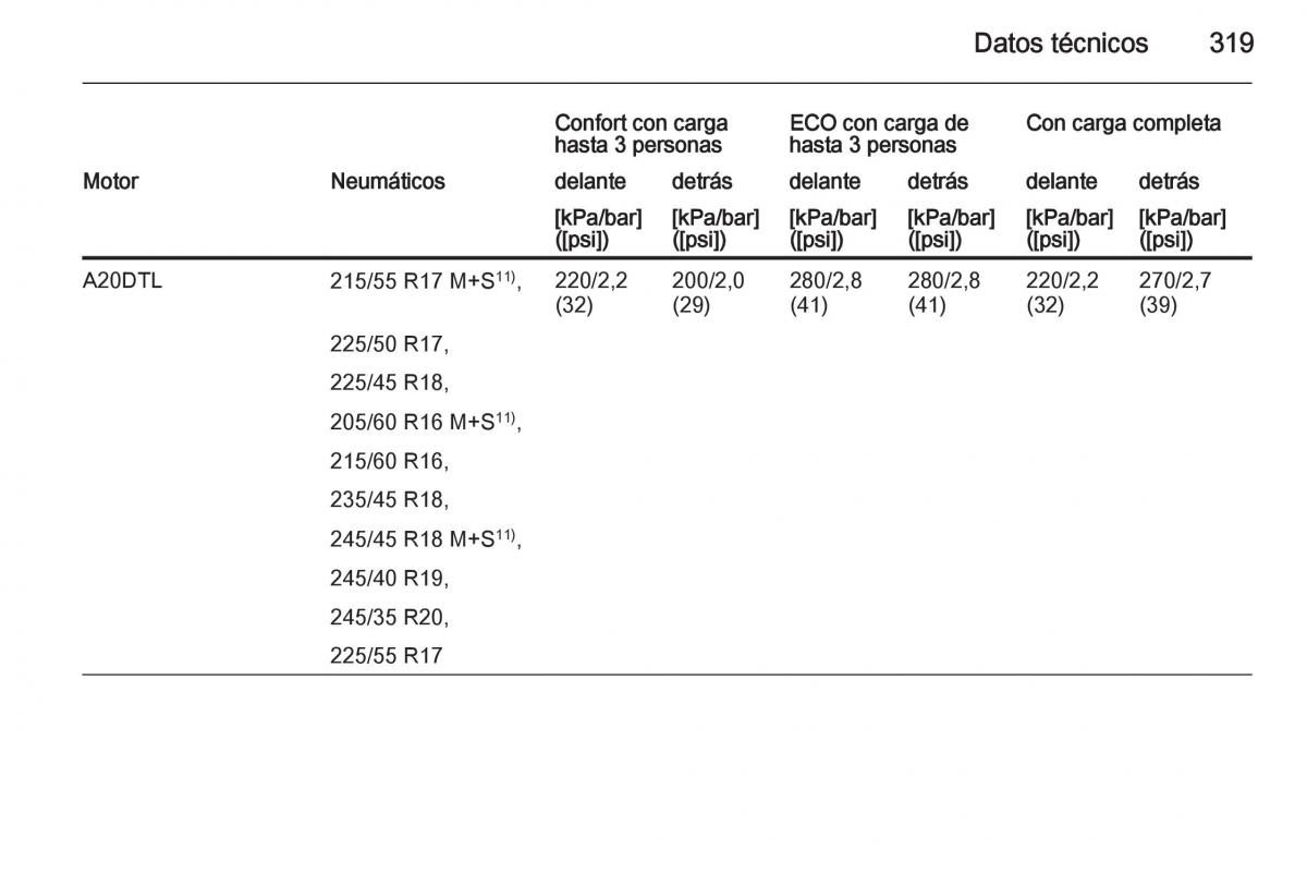 Opel Insignia manual del propietario / page 321