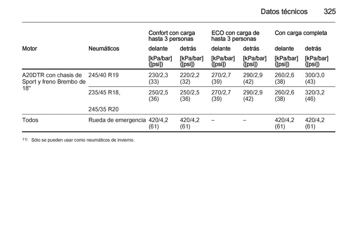 Opel Insignia manual del propietario / page 327