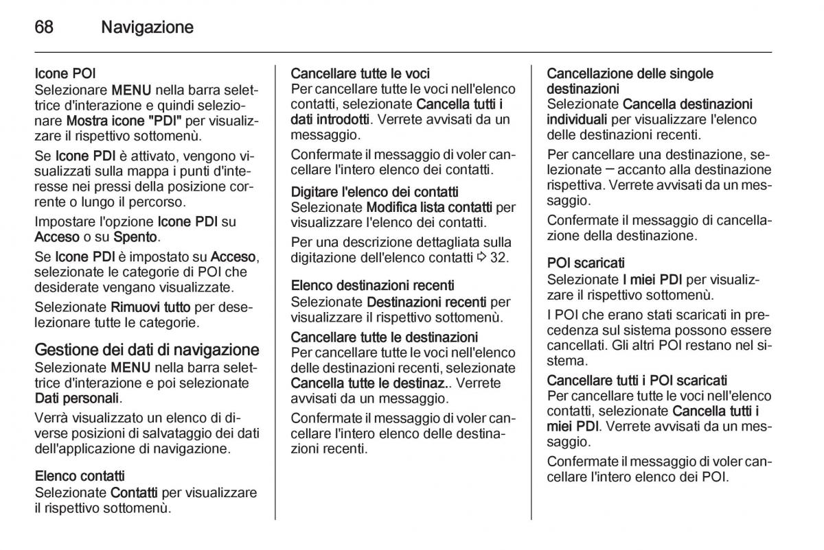 Opel Insignia manuale del proprietario / page 68