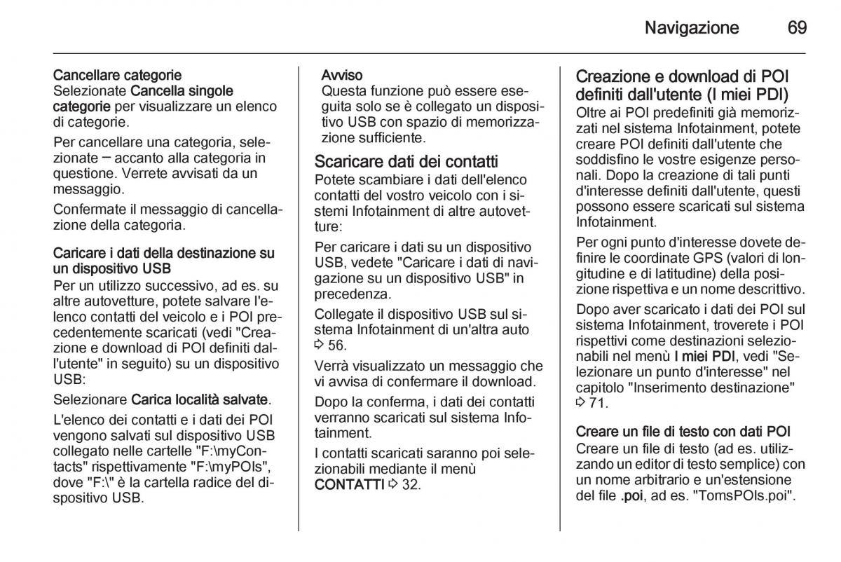 Opel Insignia manuale del proprietario / page 69