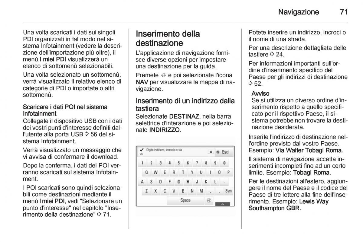 Opel Insignia manuale del proprietario / page 71