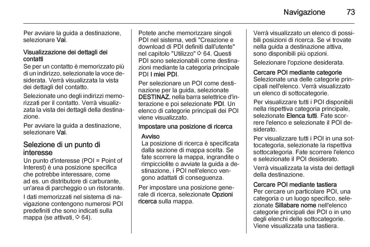 Opel Insignia manuale del proprietario / page 73