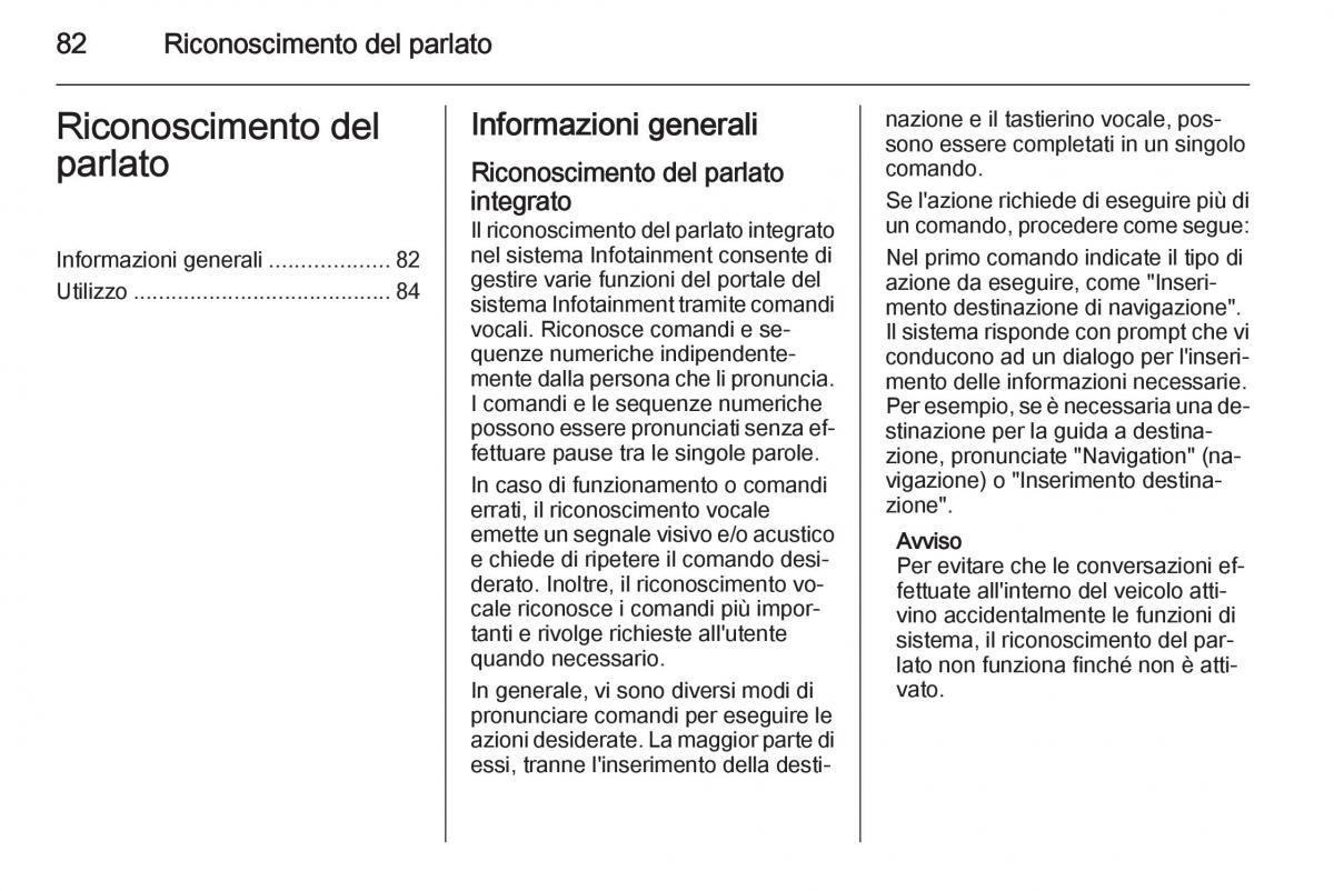 Opel Insignia manuale del proprietario / page 82