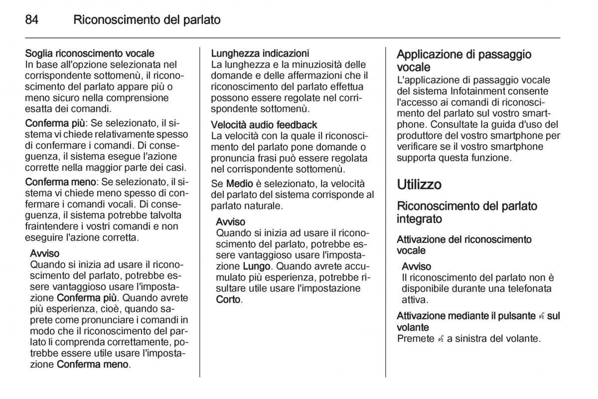 Opel Insignia manuale del proprietario / page 84