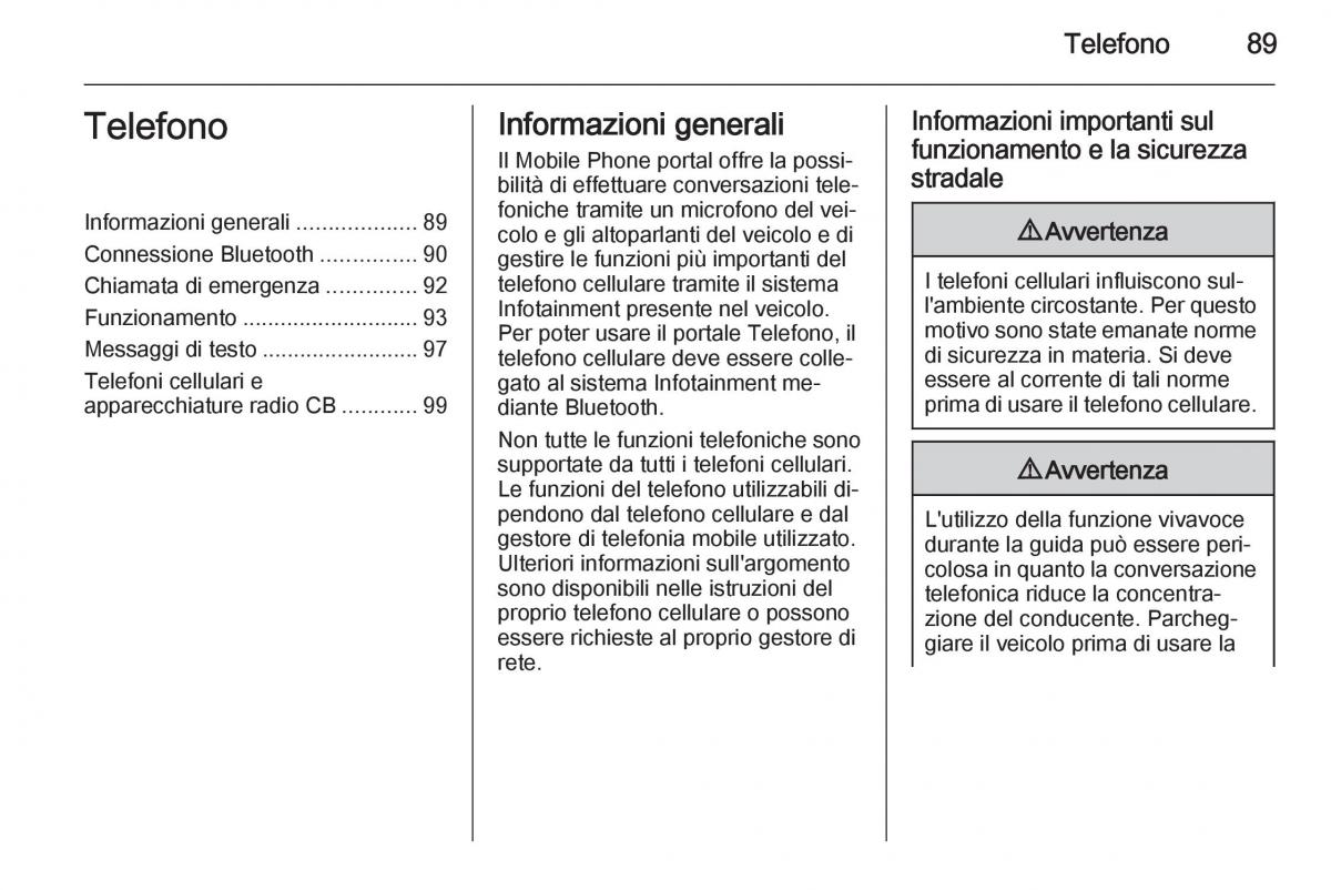 Opel Insignia manuale del proprietario / page 89