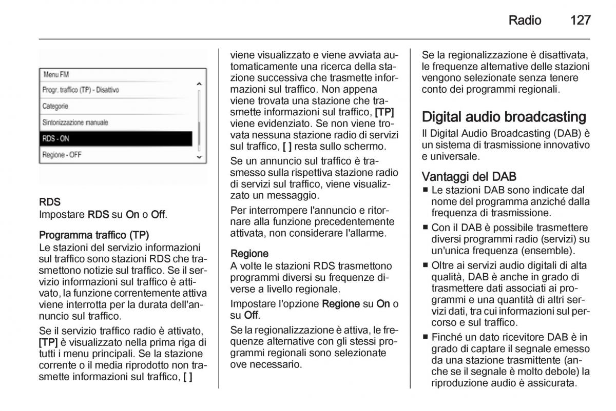 Opel Insignia manuale del proprietario / page 127