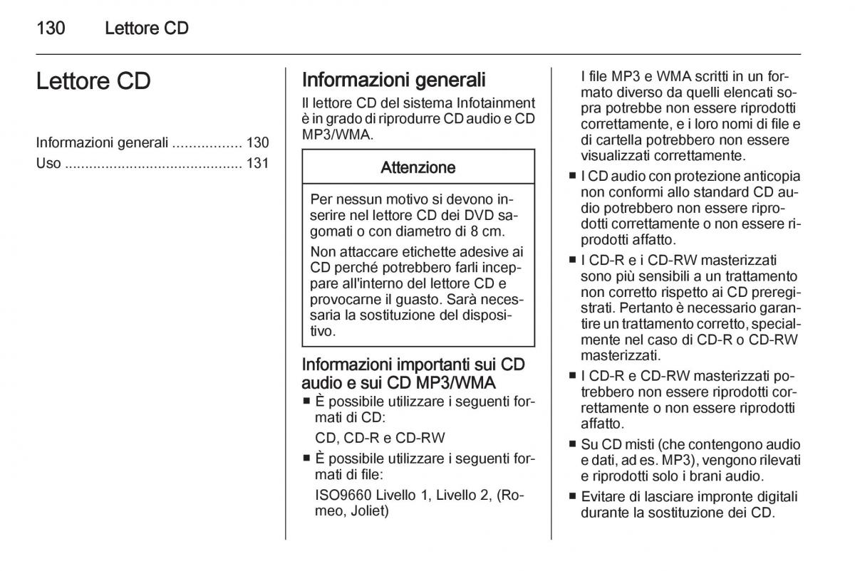 Opel Insignia manuale del proprietario / page 130