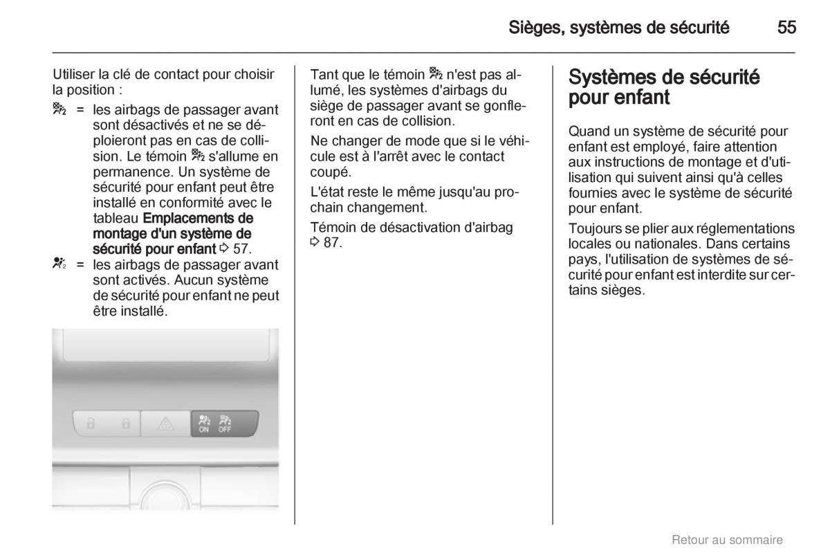 Opel Insignia manuel du proprietaire / page 55