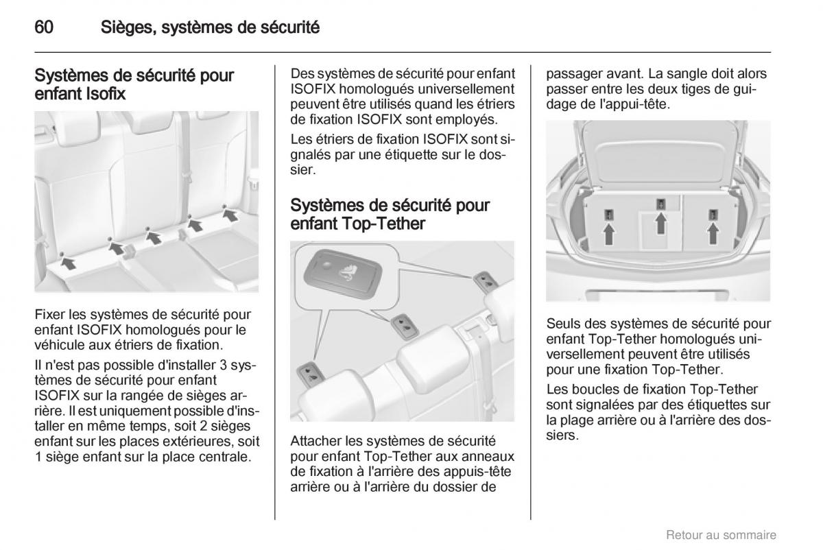 Opel Insignia manuel du proprietaire / page 60