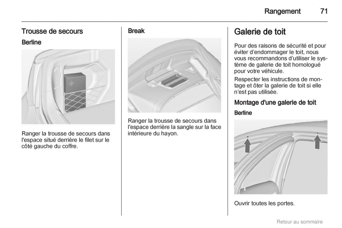 Opel Insignia manuel du proprietaire / page 71