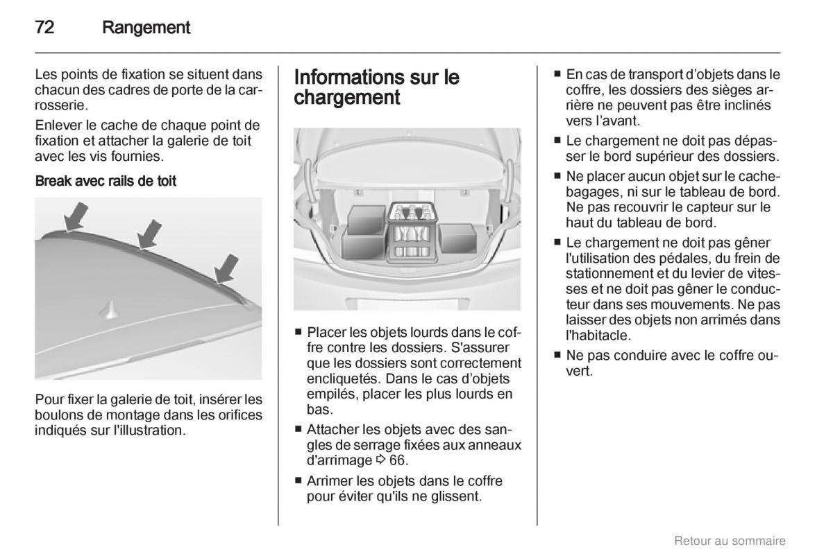 Opel Insignia manuel du proprietaire / page 72