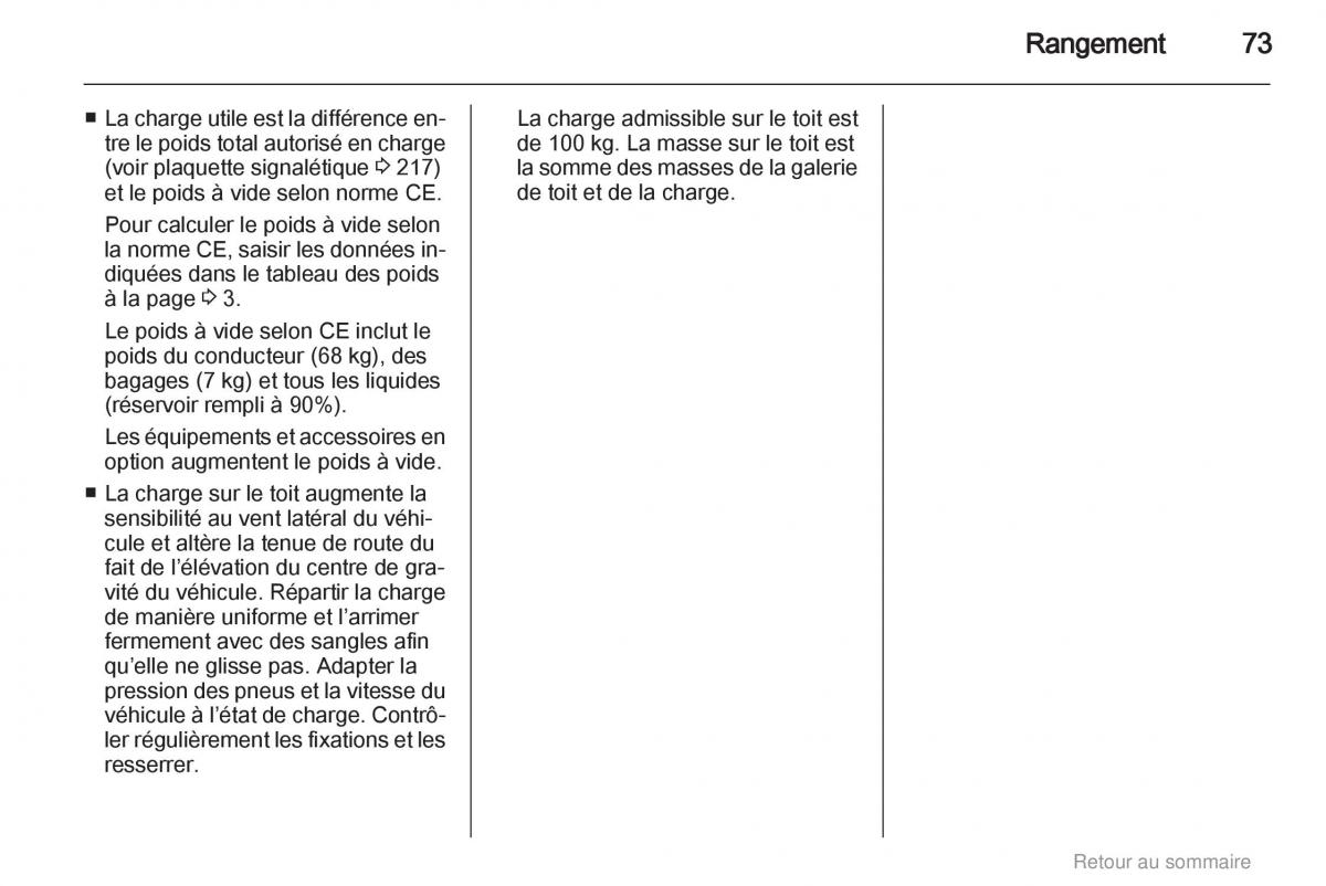 Opel Insignia manuel du proprietaire / page 73