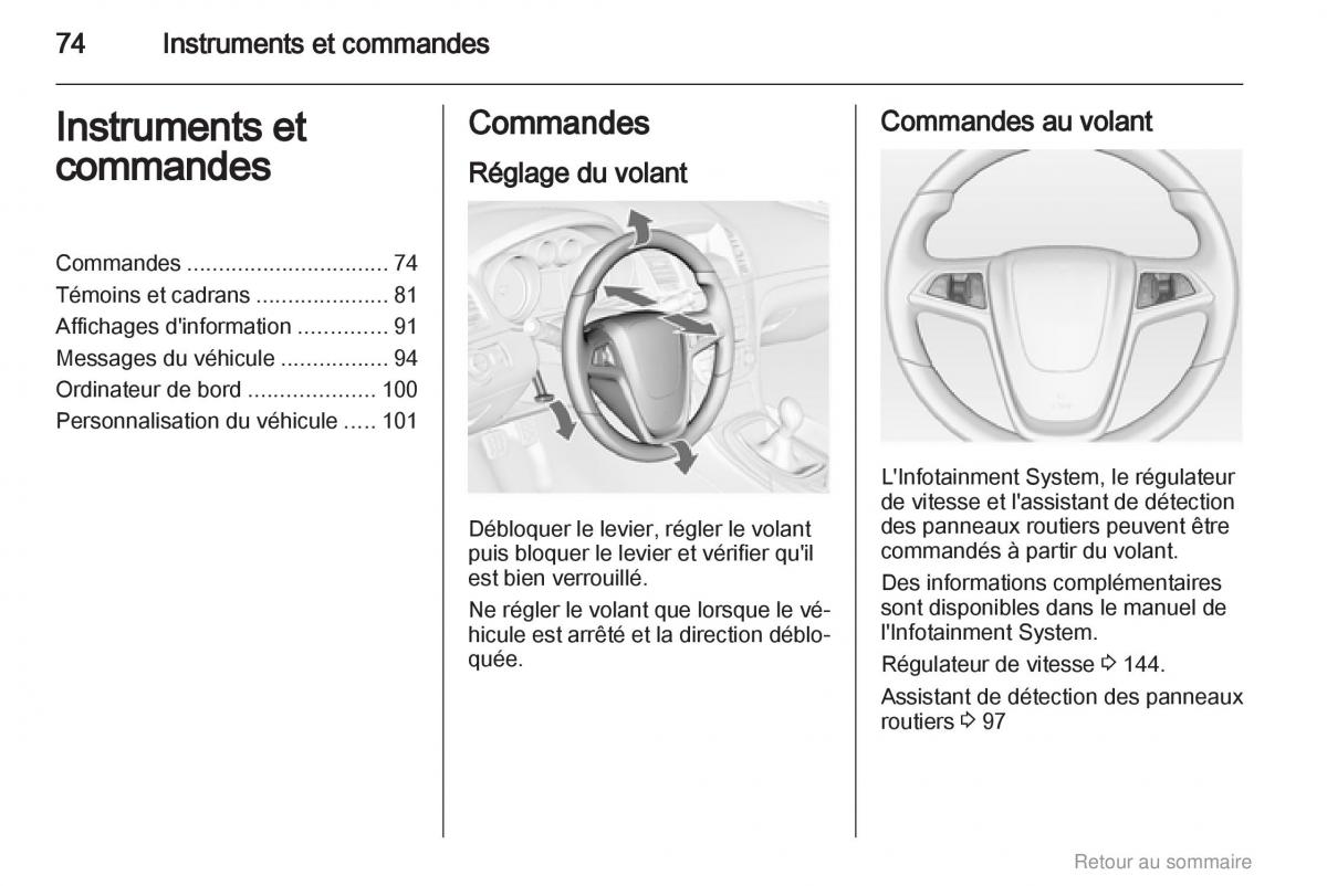 Opel Insignia manuel du proprietaire / page 74