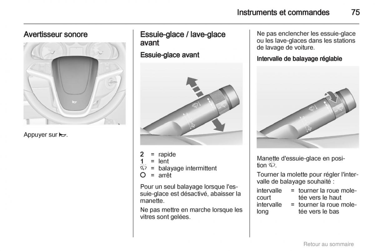 Opel Insignia manuel du proprietaire / page 75