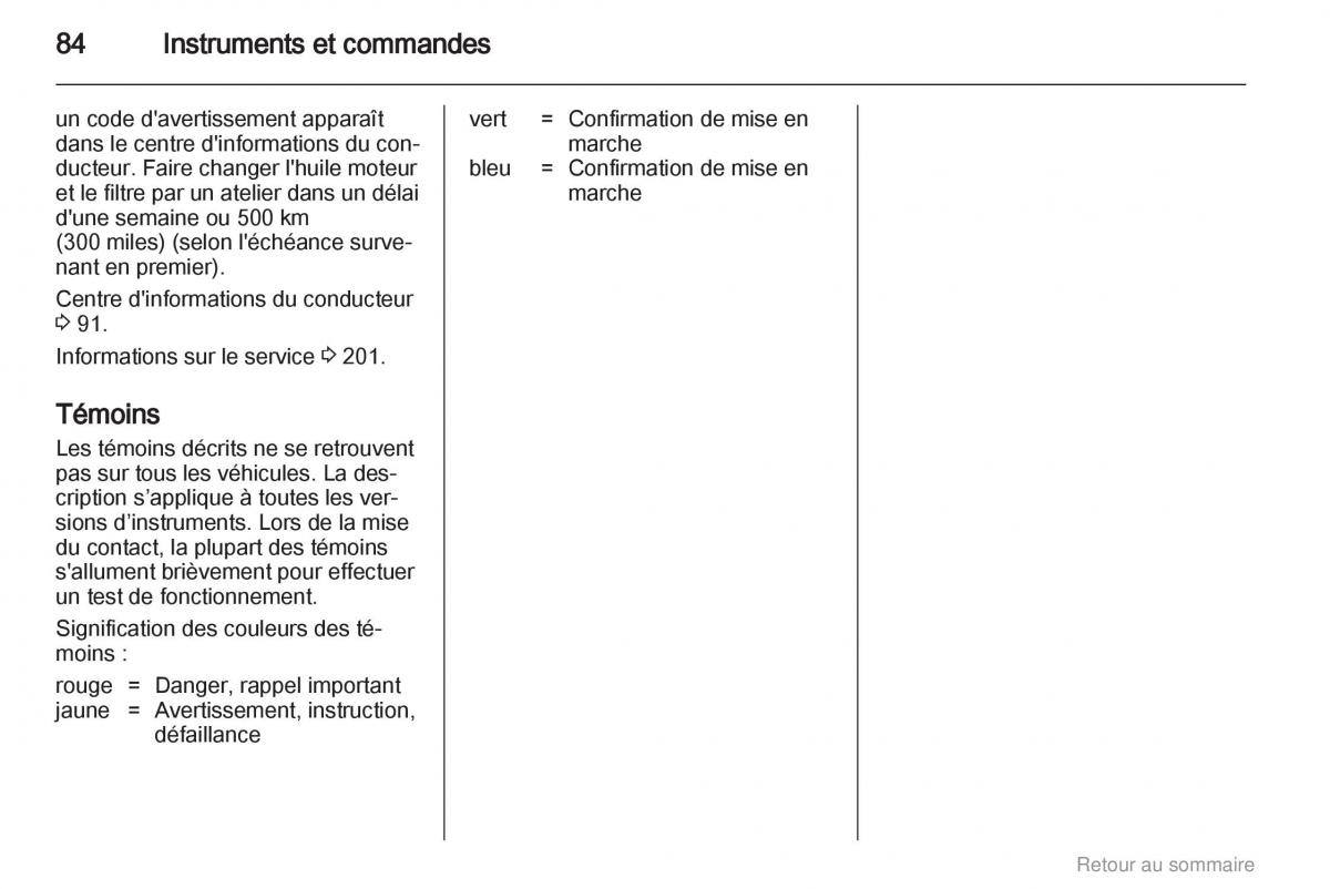 Opel Insignia manuel du proprietaire / page 84