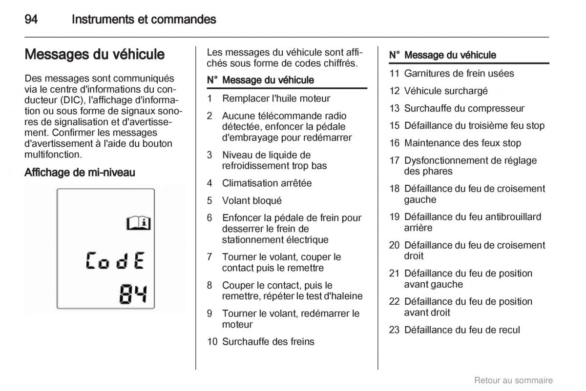 Opel Insignia manuel du proprietaire / page 94