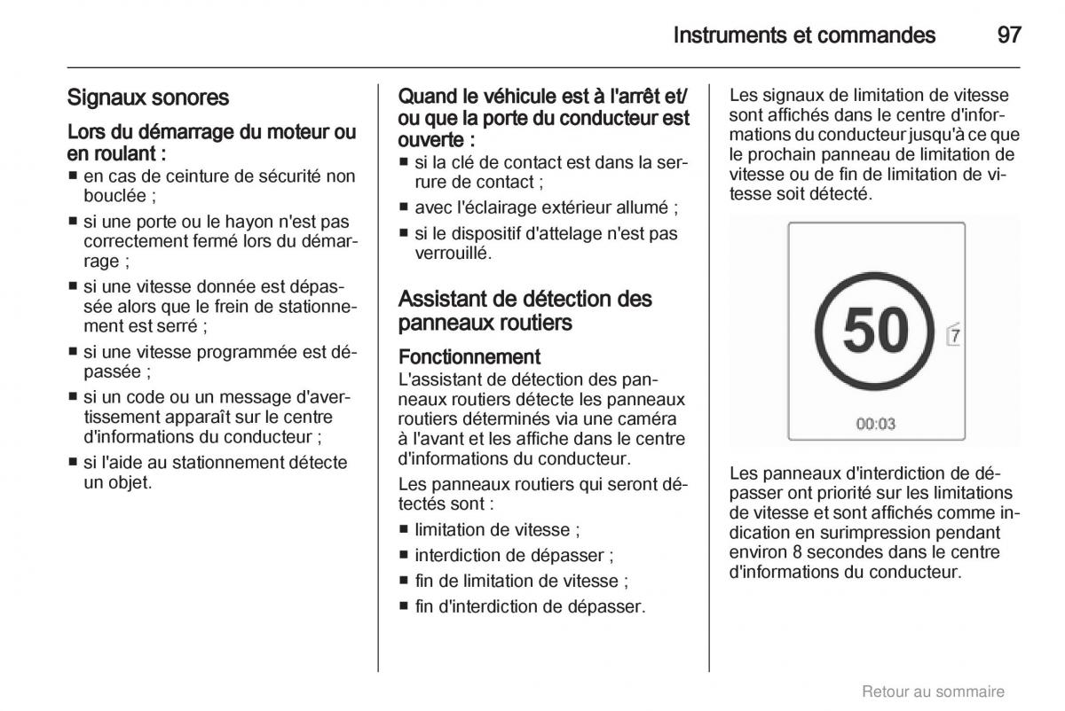 Opel Insignia manuel du proprietaire / page 97