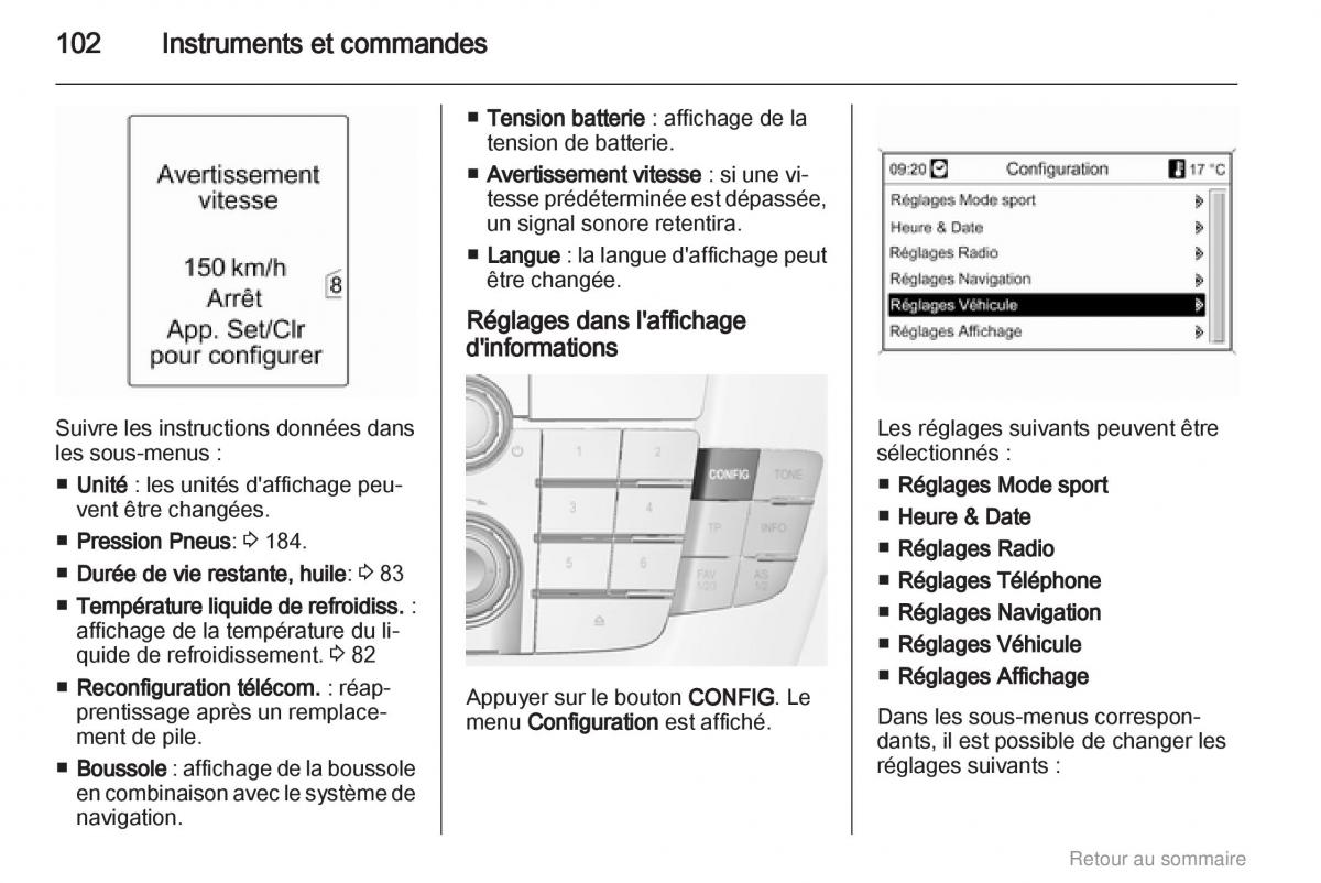 Opel Insignia manuel du proprietaire / page 102