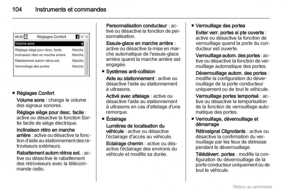 Opel Insignia manuel du proprietaire / page 104