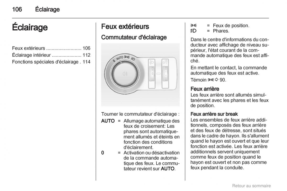 Opel Insignia manuel du proprietaire / page 106