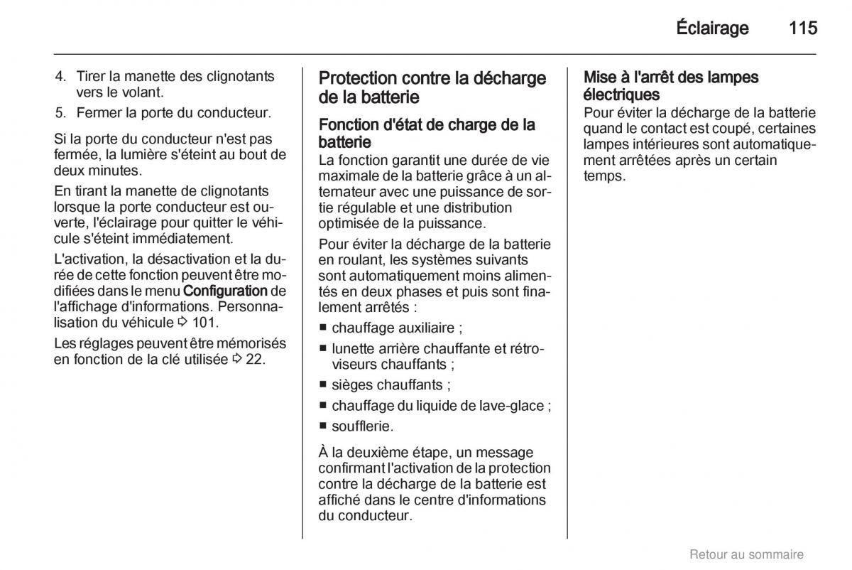 Opel Insignia manuel du proprietaire / page 115