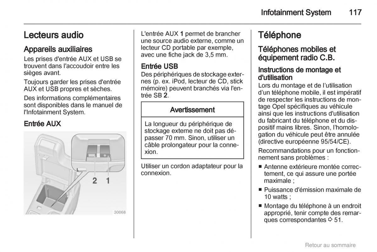 Opel Insignia manuel du proprietaire / page 117