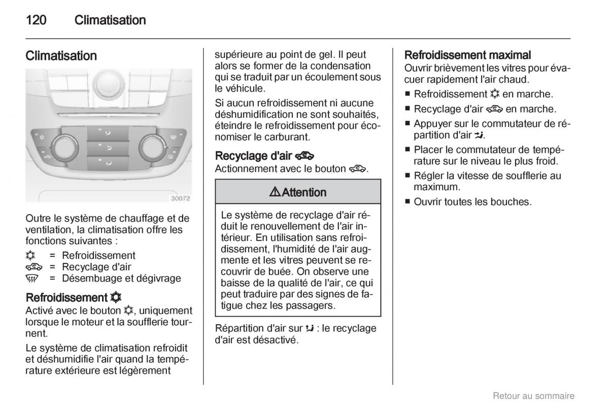 Opel Insignia manuel du proprietaire / page 120