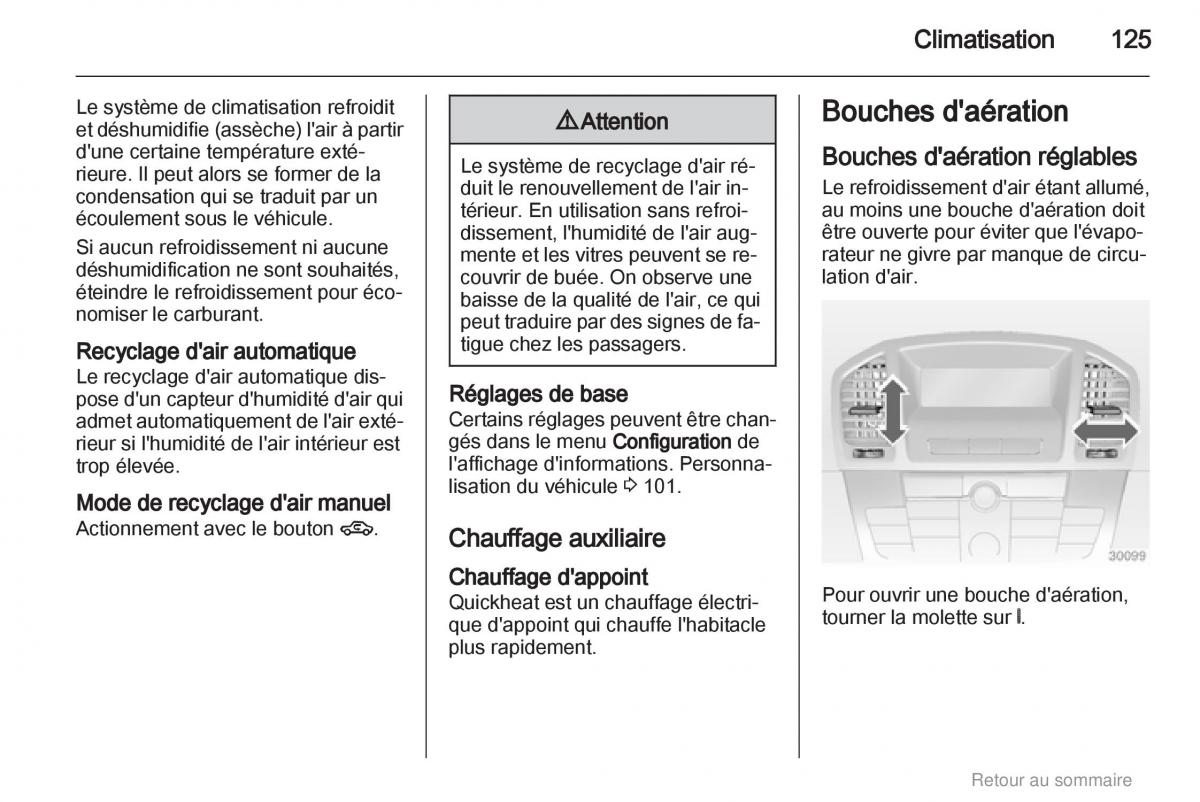 Opel Insignia manuel du proprietaire / page 125