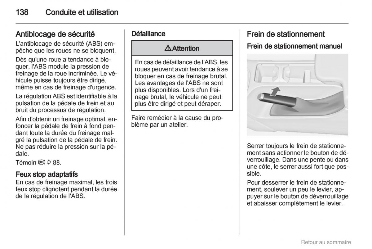 Opel Insignia manuel du proprietaire / page 138