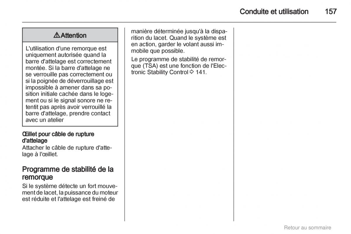 Opel Insignia manuel du proprietaire / page 157