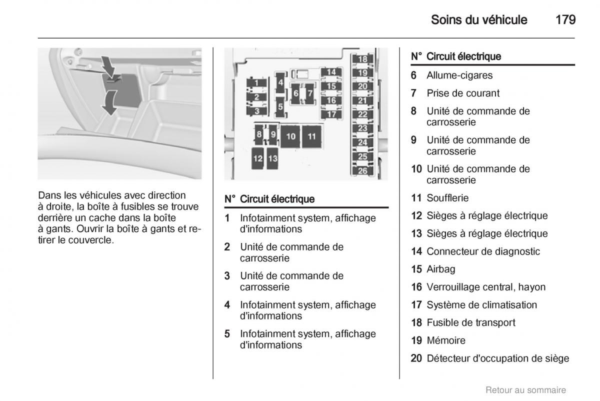 Opel Insignia manuel du proprietaire / page 179