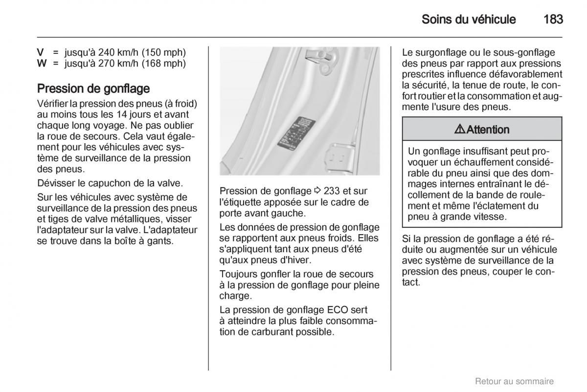 Opel Insignia manuel du proprietaire / page 183