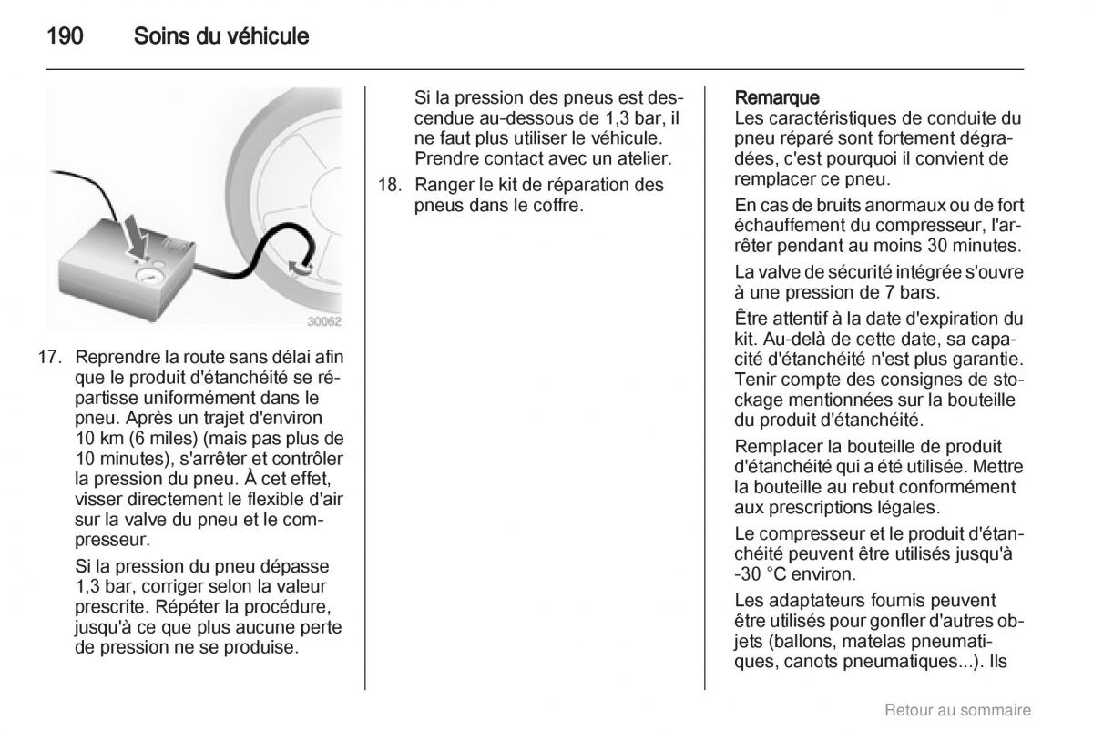 Opel Insignia manuel du proprietaire / page 190